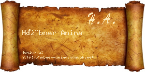 Hübner Anina névjegykártya
